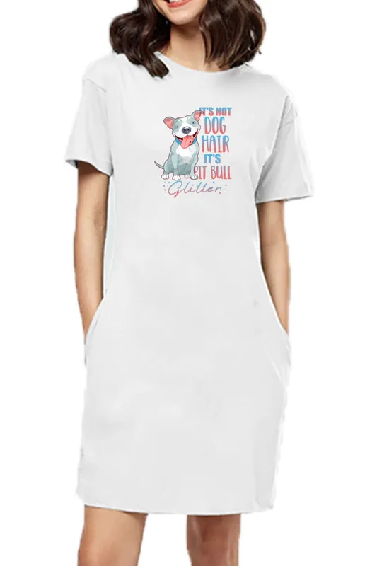 T-shirt Dress With Pockets - Pitbull Glitter (3 Colours) (Slim Fit)