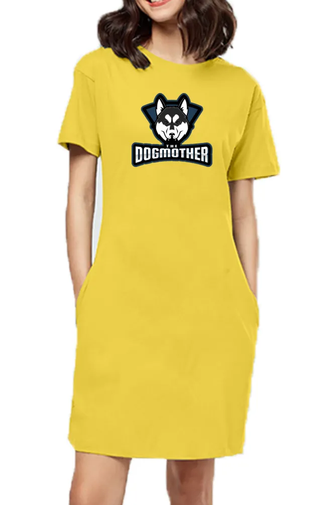 T-shirt Dress With Pockets - The Dogmother Husky (6 Colours) (Slim Fit)