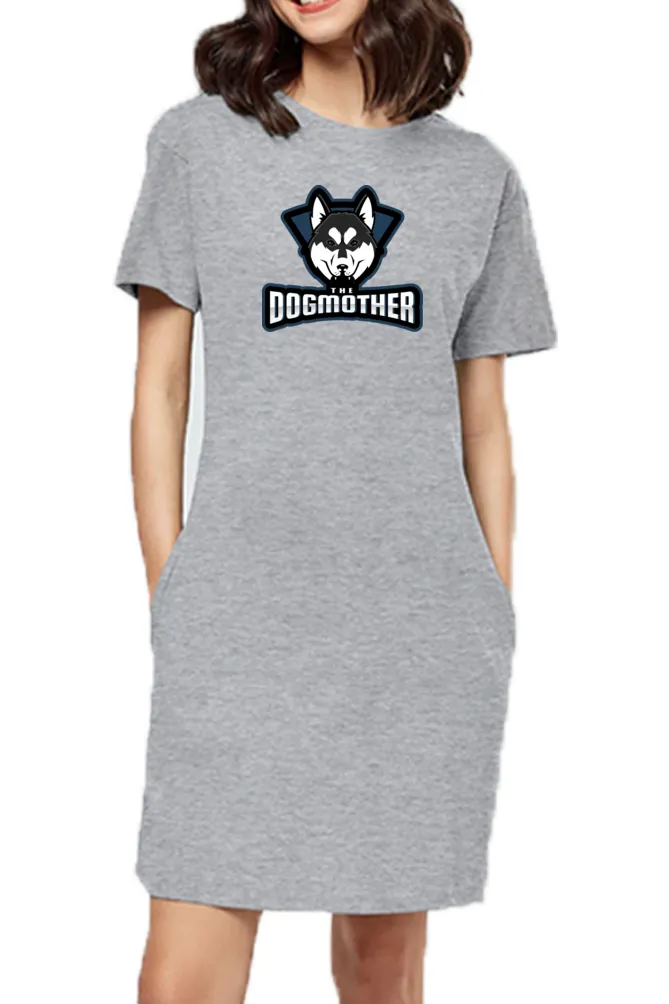 T-shirt Dress With Pockets - The Dogmother Husky (6 Colours) (Slim Fit)