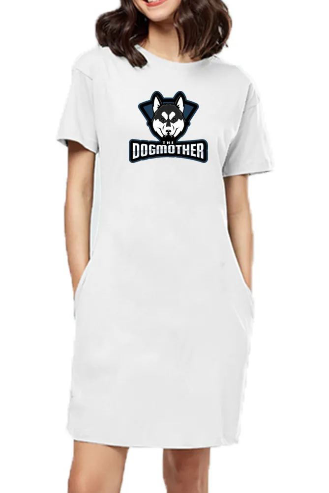 T-shirt Dress With Pockets - The Dogmother Husky (6 Colours) (Slim Fit)
