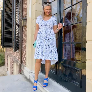 T-Shirt Tiered Dress - Passion au Jardin - L'Amour Bleu