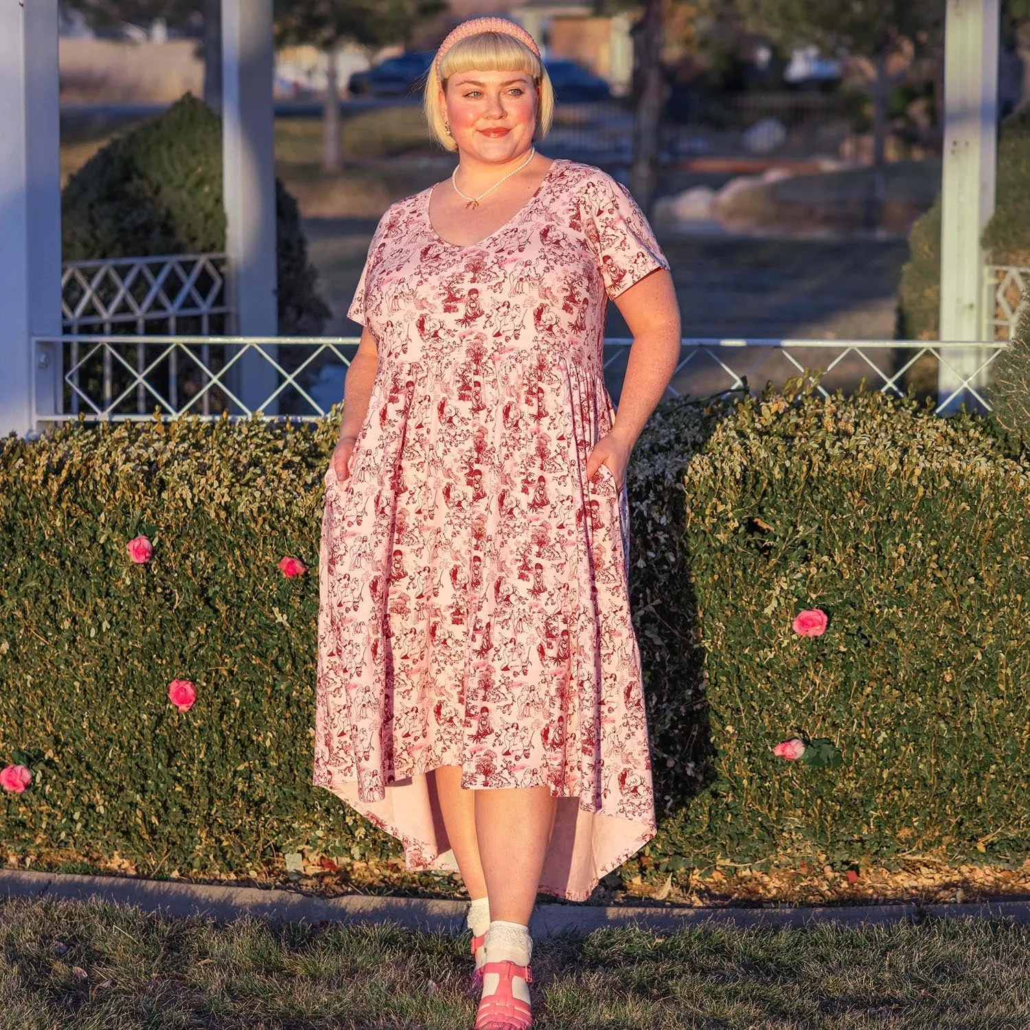 T-Shirt Tiered Dress - Passion au Jardin - L'Amour Rose