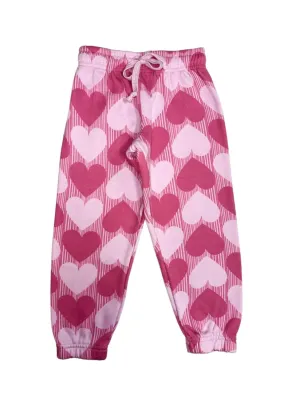 T2LOVE- Heart Checkers Sweat Pants (Bubble Gum)