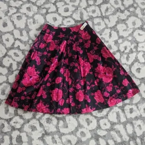 TALBOTS Pleated A-Line Floral Skirt Silk Blend NEW WITH TAGS Size 10