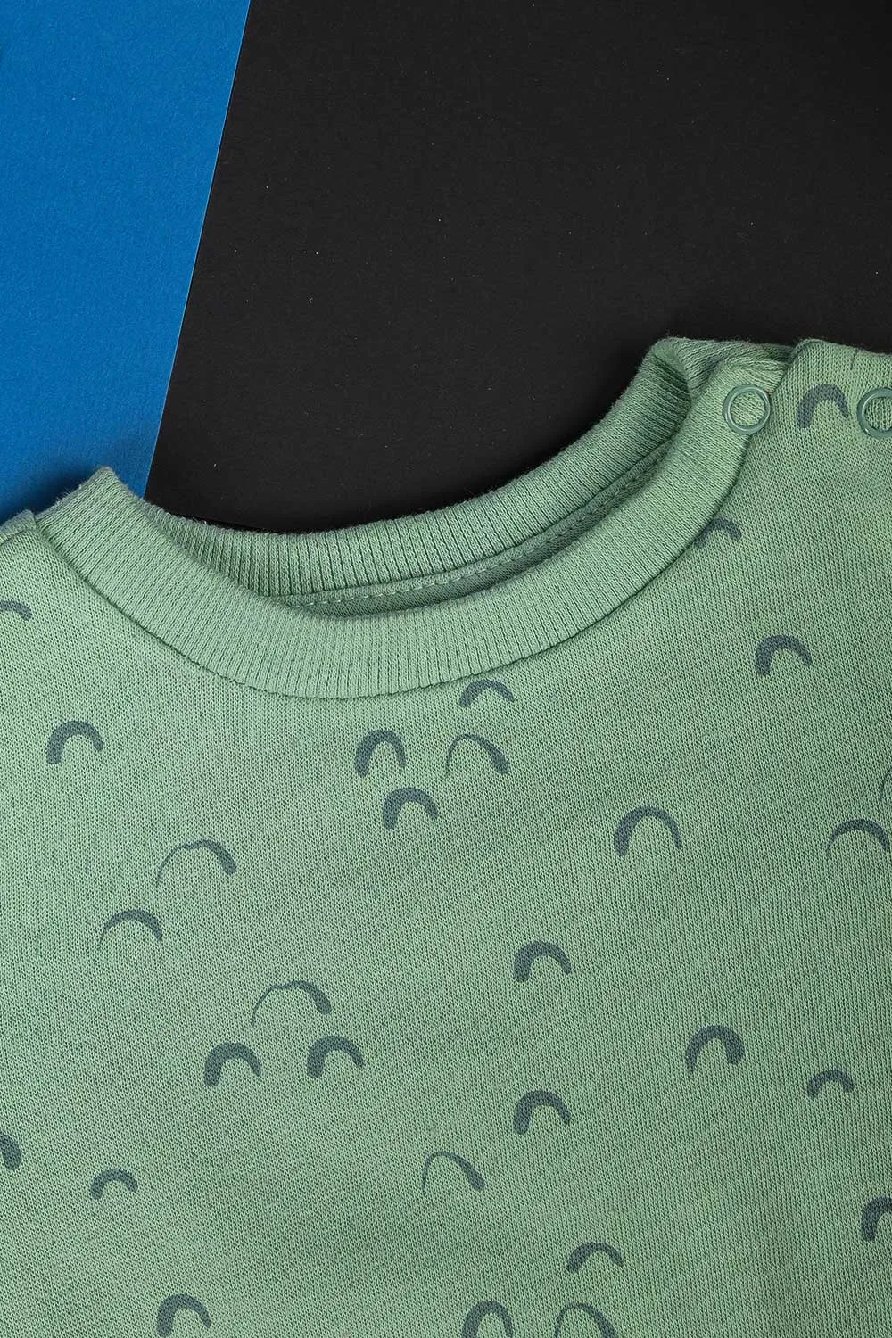 TB-03A-Green - Cotton Printed Fleece Sweatshirt