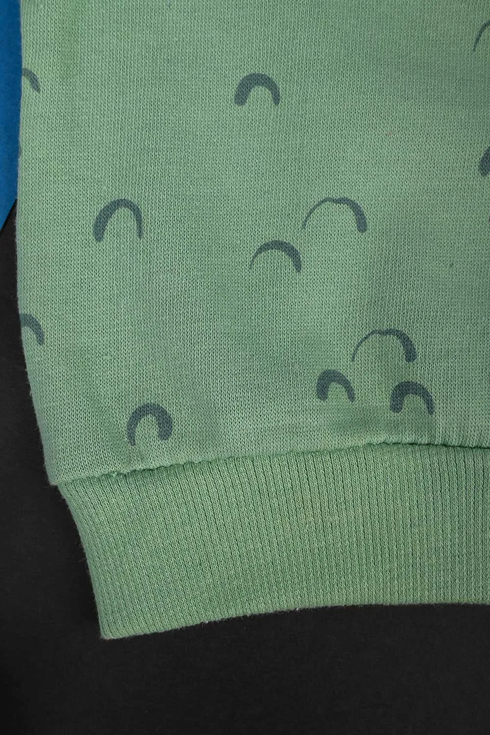 TB-03A-Green - Cotton Printed Fleece Sweatshirt
