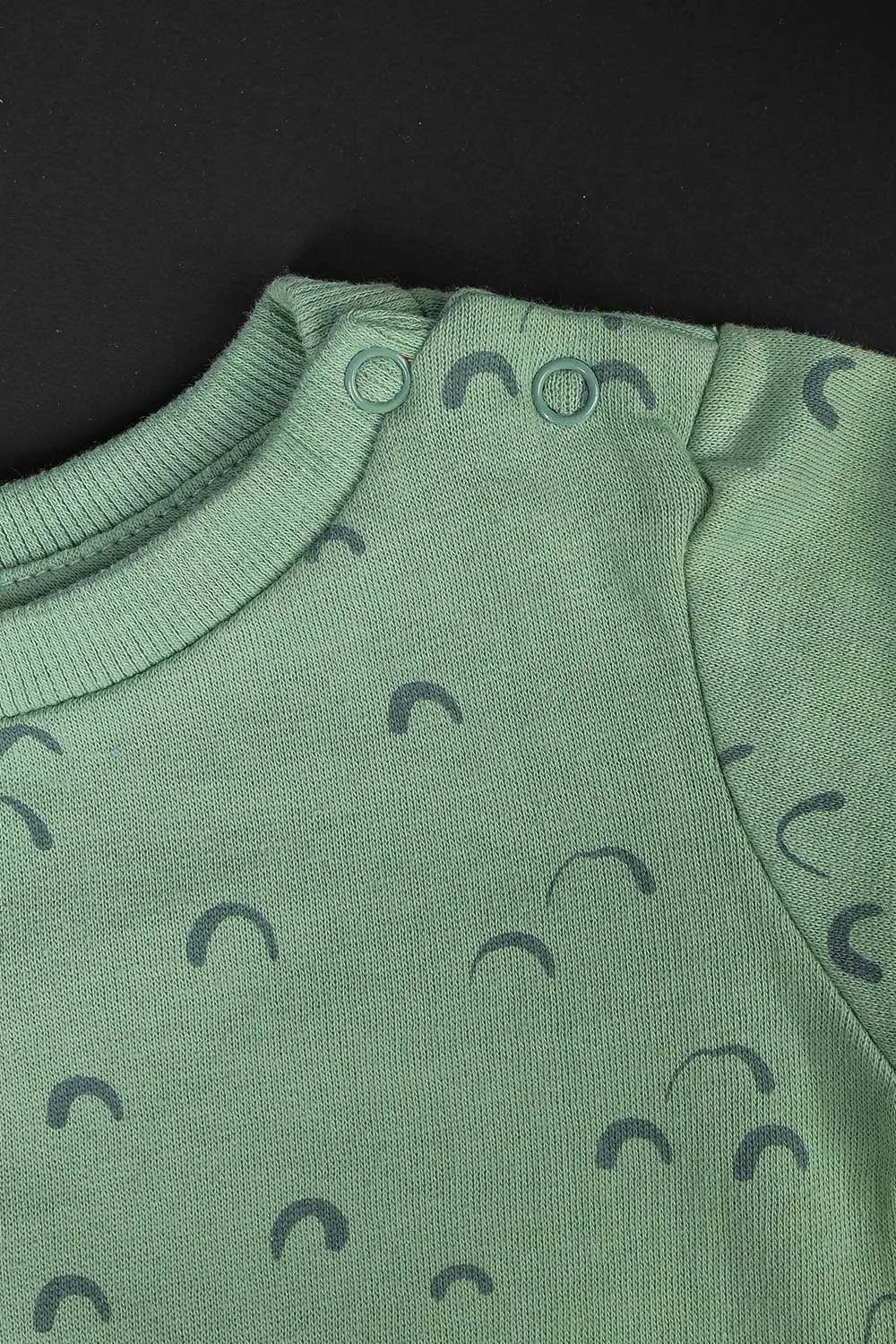 TB-03A-Green - Cotton Printed Fleece Sweatshirt