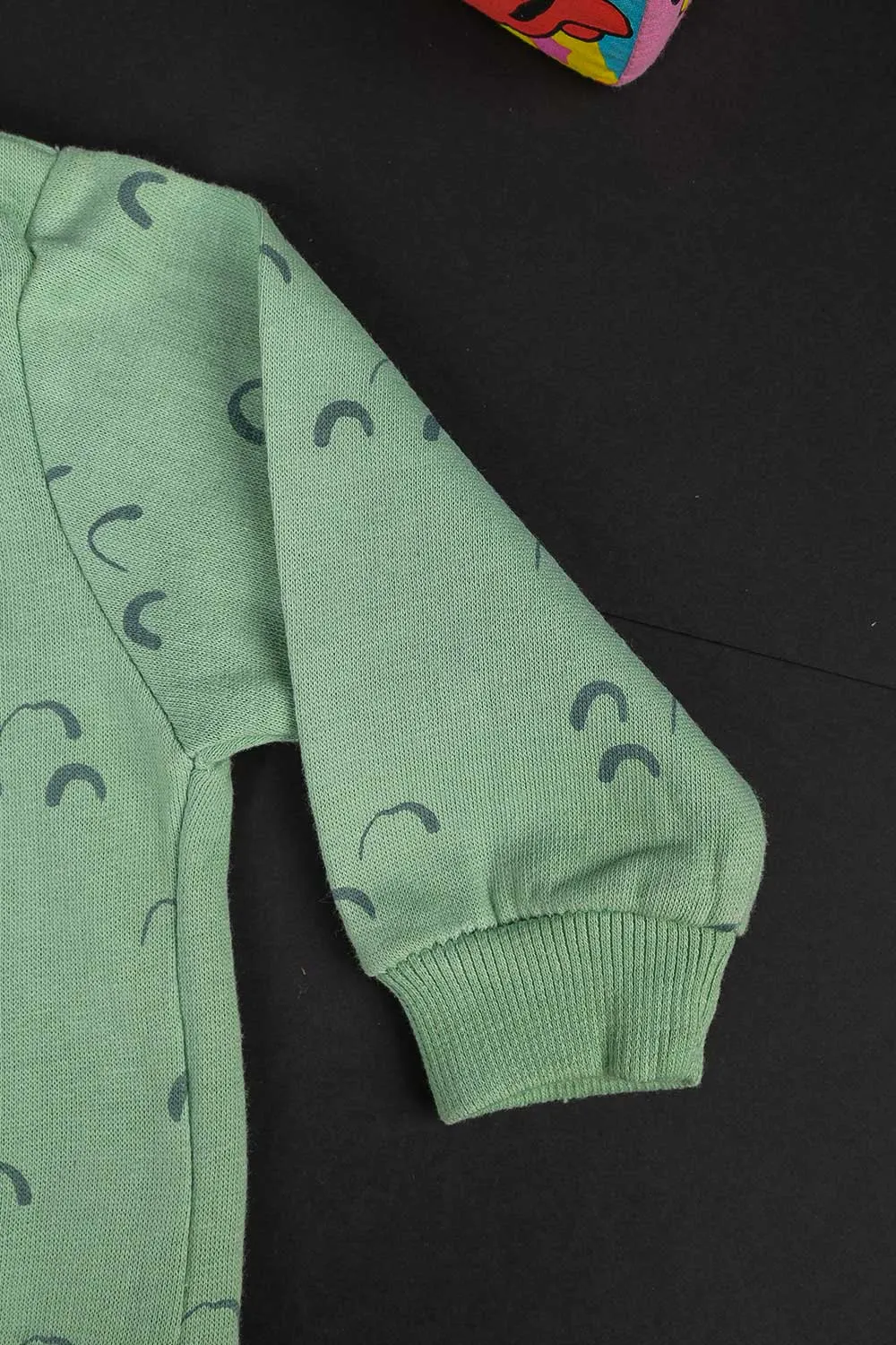 TB-03A-Green - Cotton Printed Fleece Sweatshirt