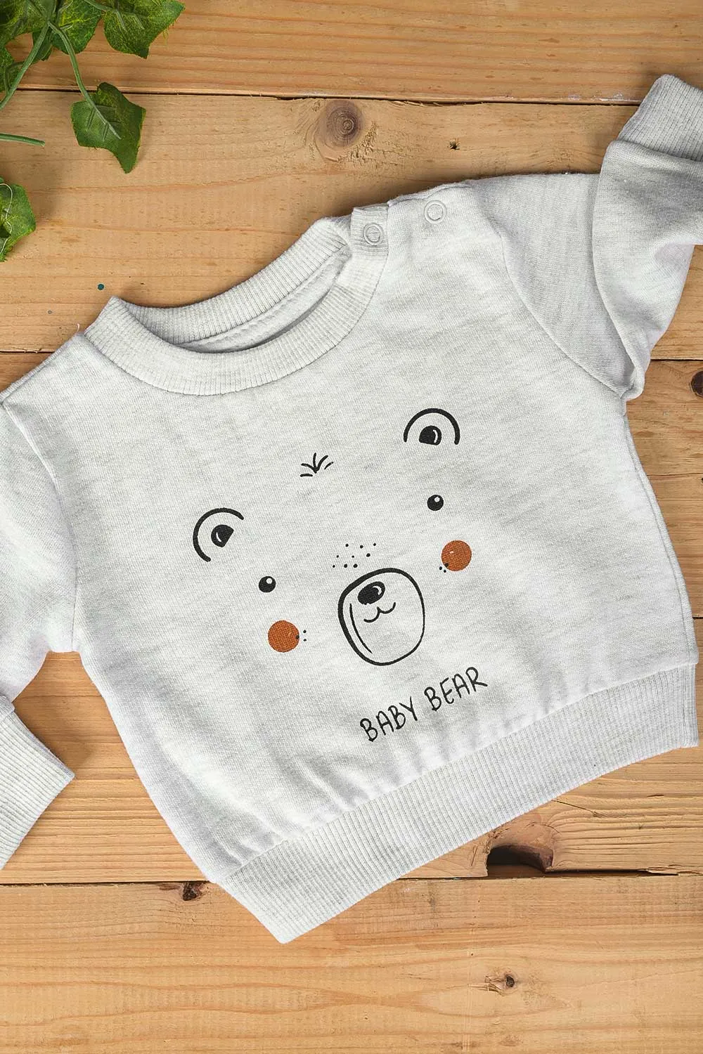 TB-03B-Grey - Cotton Printed Fleece Sweatshirt