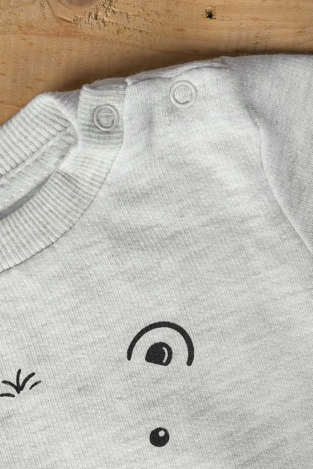 TB-03B-Grey - Cotton Printed Fleece Sweatshirt