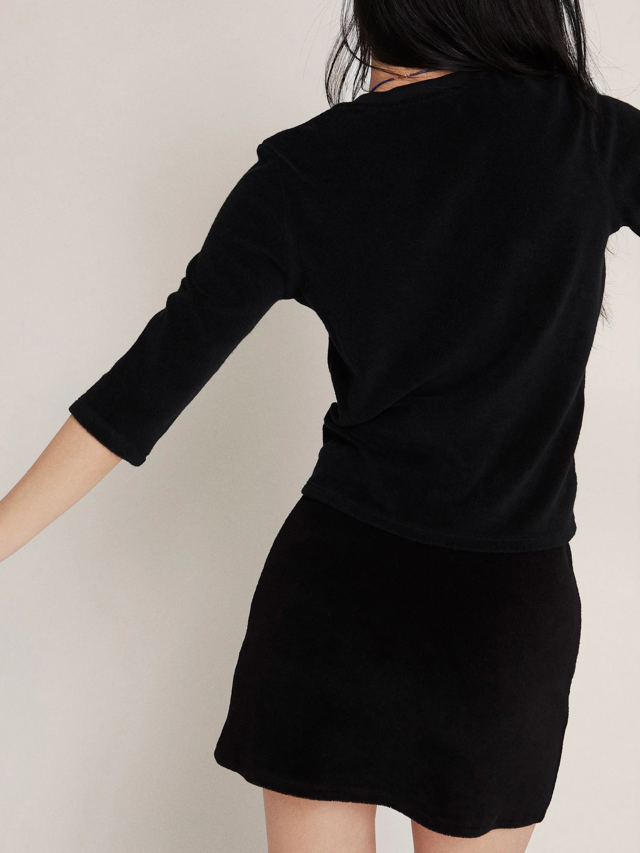 The Mikros Mini Skirt in Terry