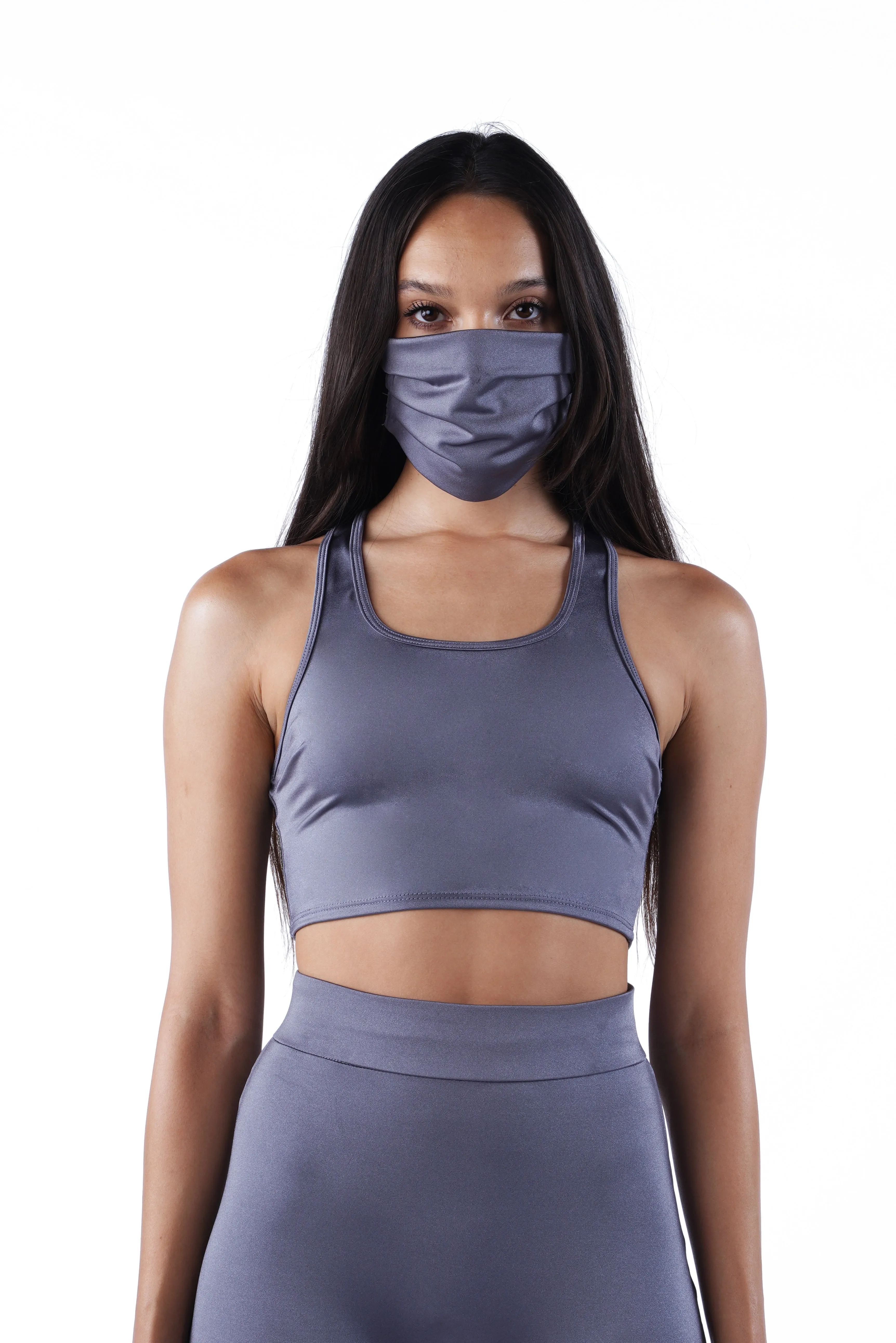 The Racerback Crop Top - Grey
