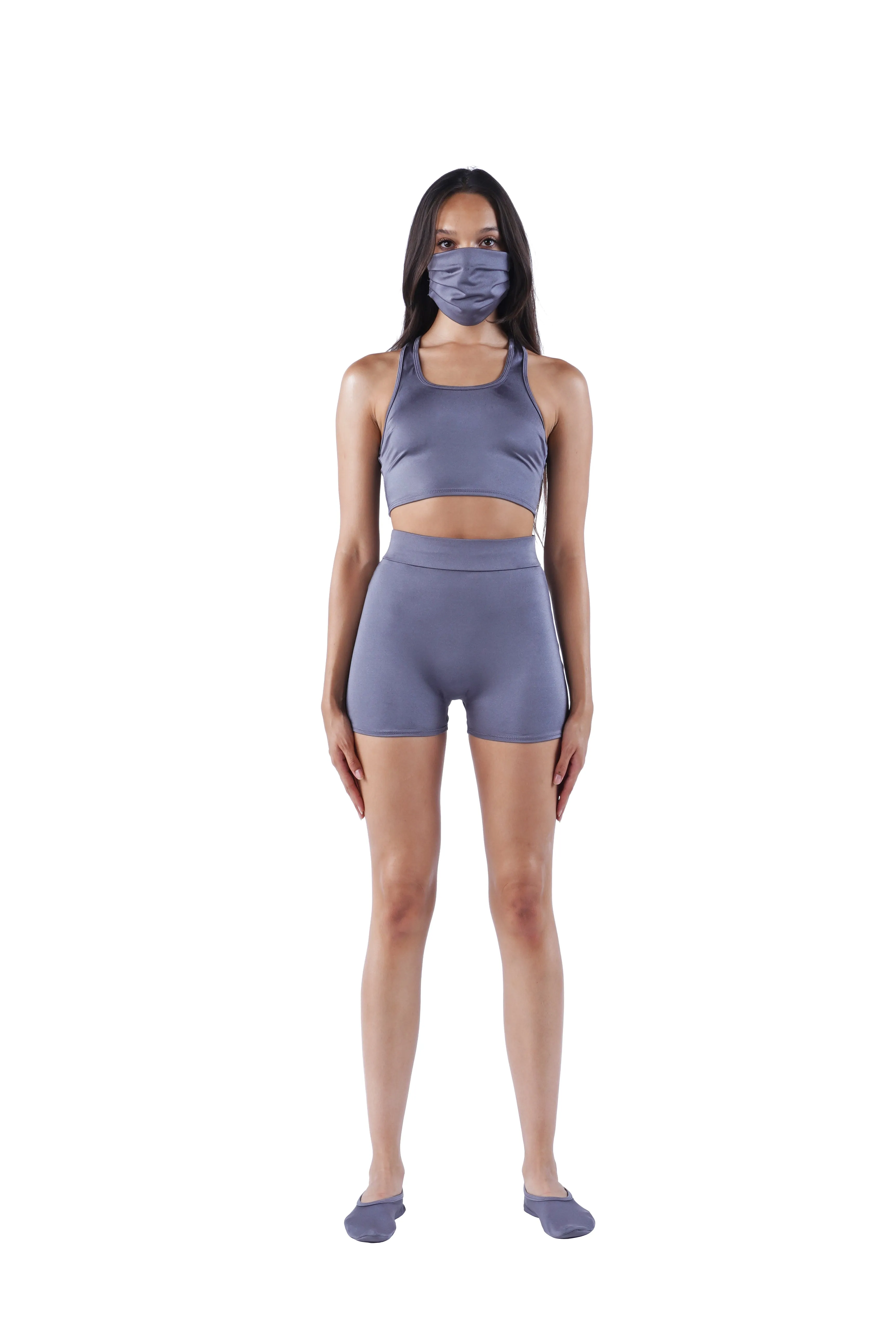 The Racerback Crop Top - Grey