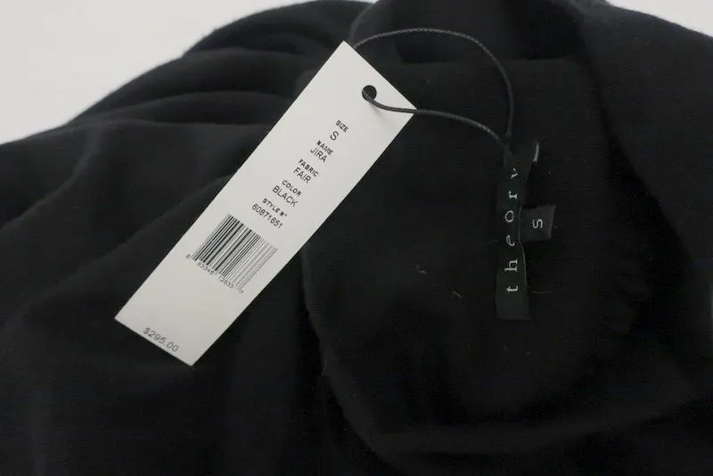 Theory Turtleneck Dress Jira Fair Black Wool Size Small Sleeveless Blouson NEW