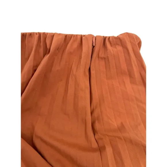 Tome Two-Toned Orange and Cream Pleated Flowy Skirt Size XS