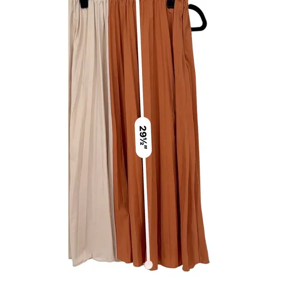 Tome Two-Toned Orange and Cream Pleated Flowy Skirt Size XS