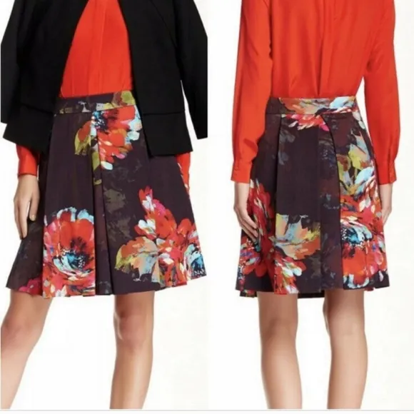 Trina Turk Julienne Trousdale Floral Faille Skirt Size 6