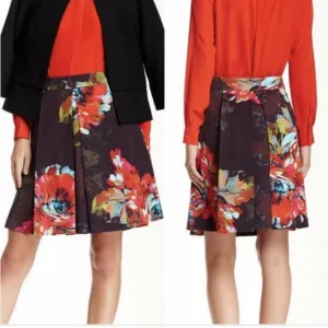 Trina Turk Julienne Trousdale Floral Faille Skirt Size 6