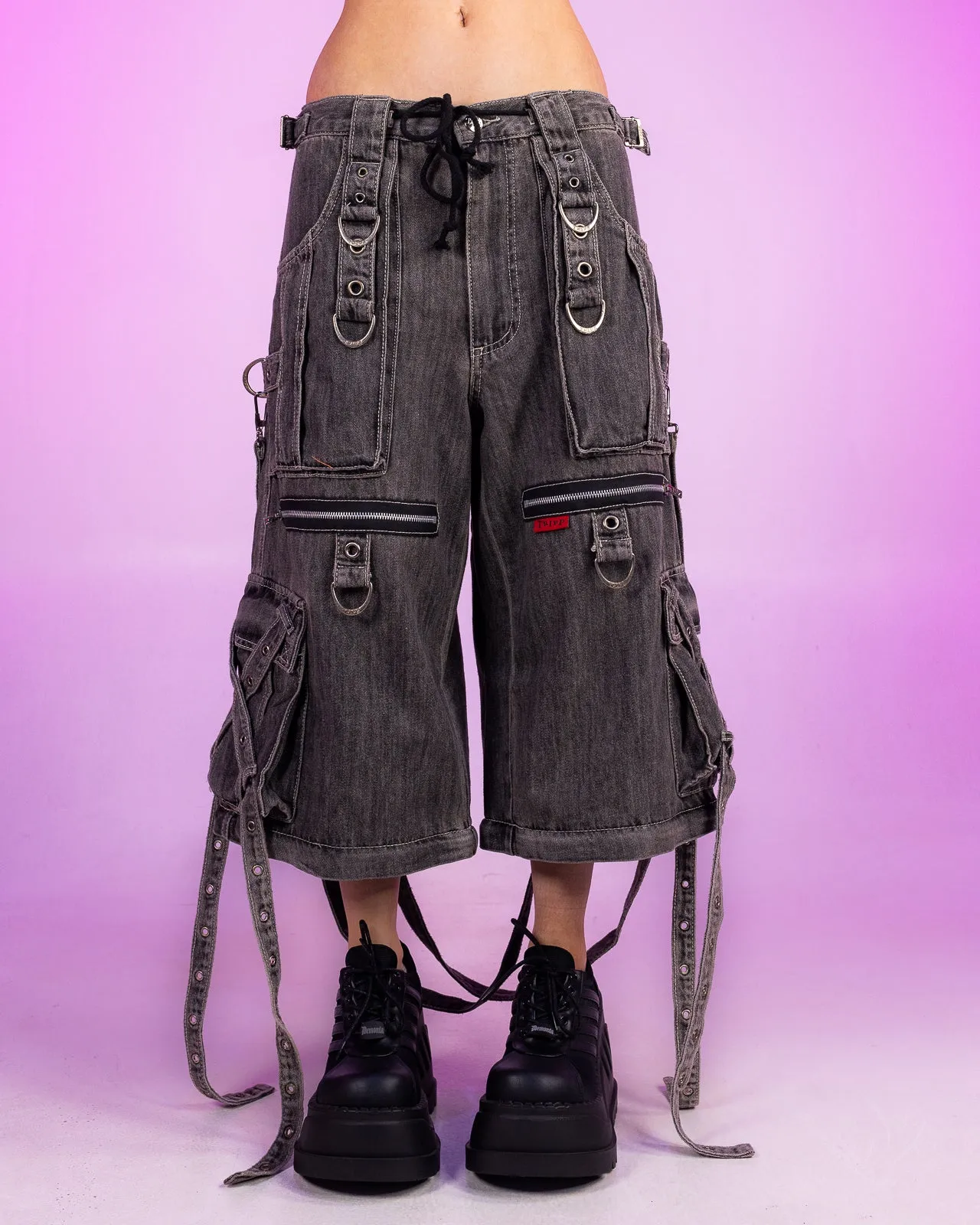 Tripp NYC Zip-Off Black Denim X-Strap Pants