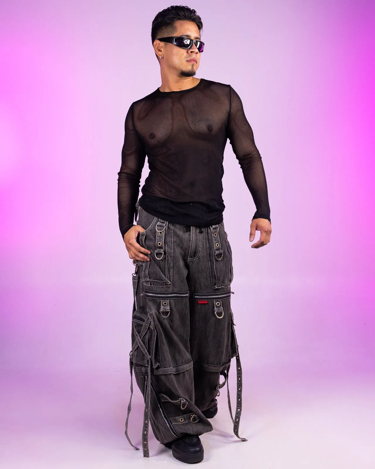 Tripp NYC Zip-Off Black Denim X-Strap Pants
