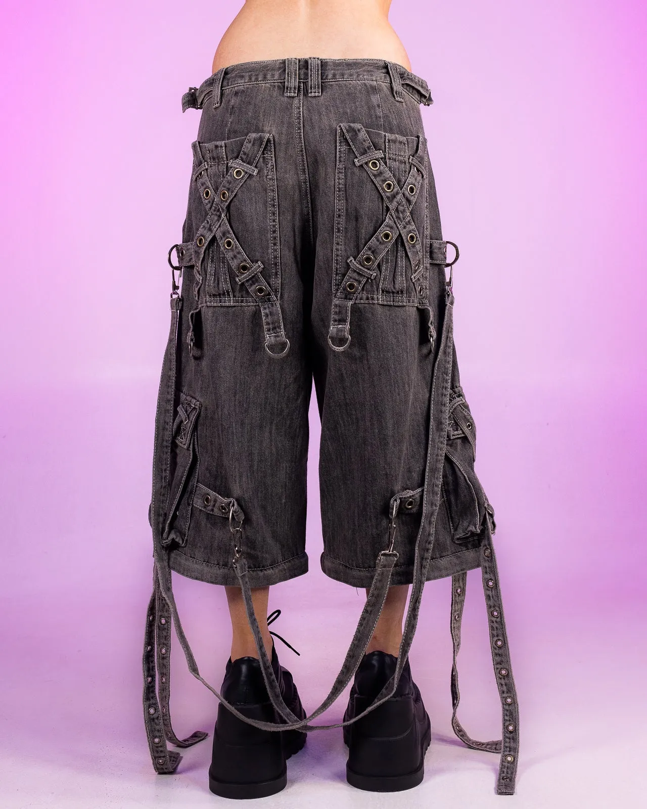 Tripp NYC Zip-Off Black Denim X-Strap Pants