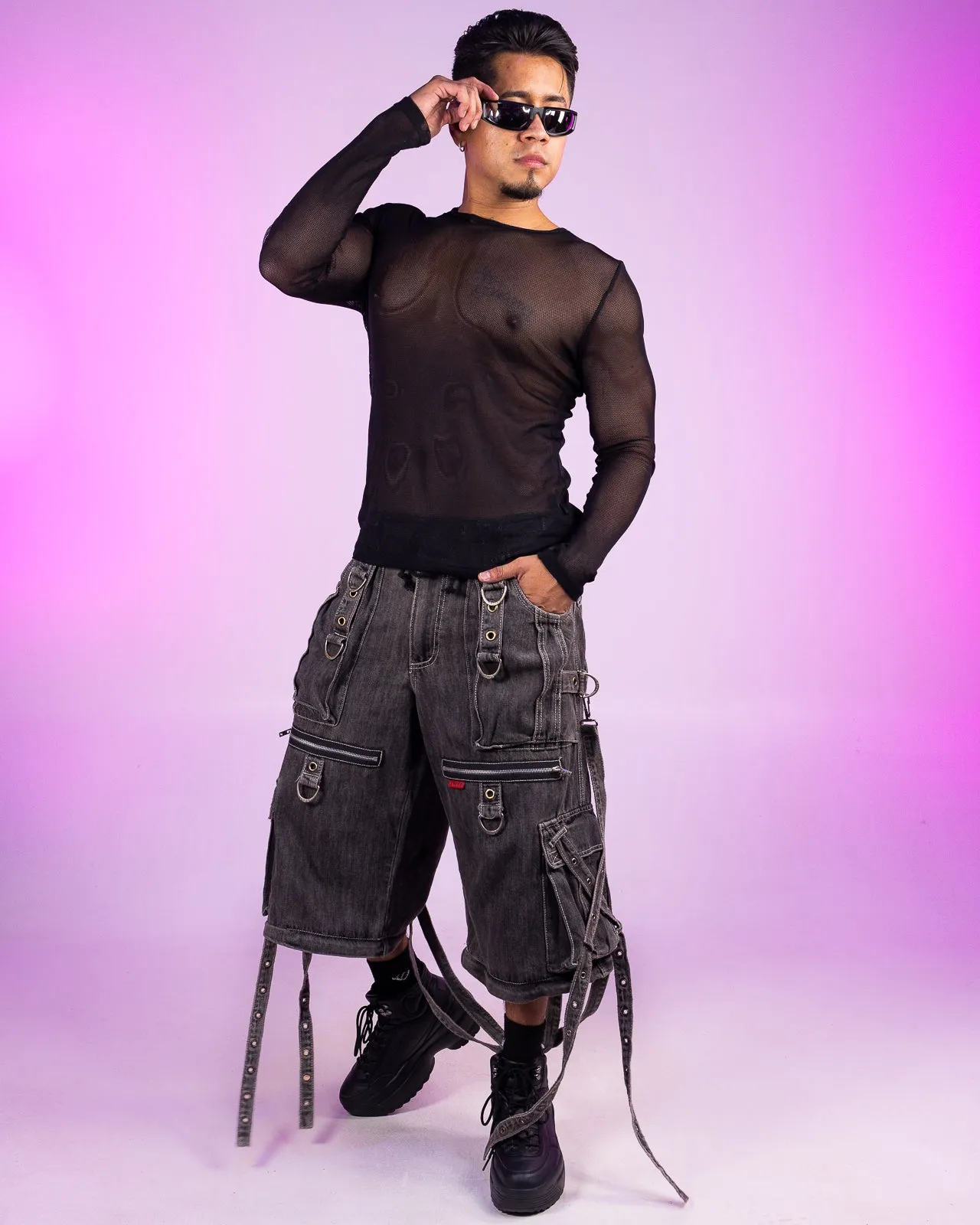 Tripp NYC Zip-Off Black Denim X-Strap Pants