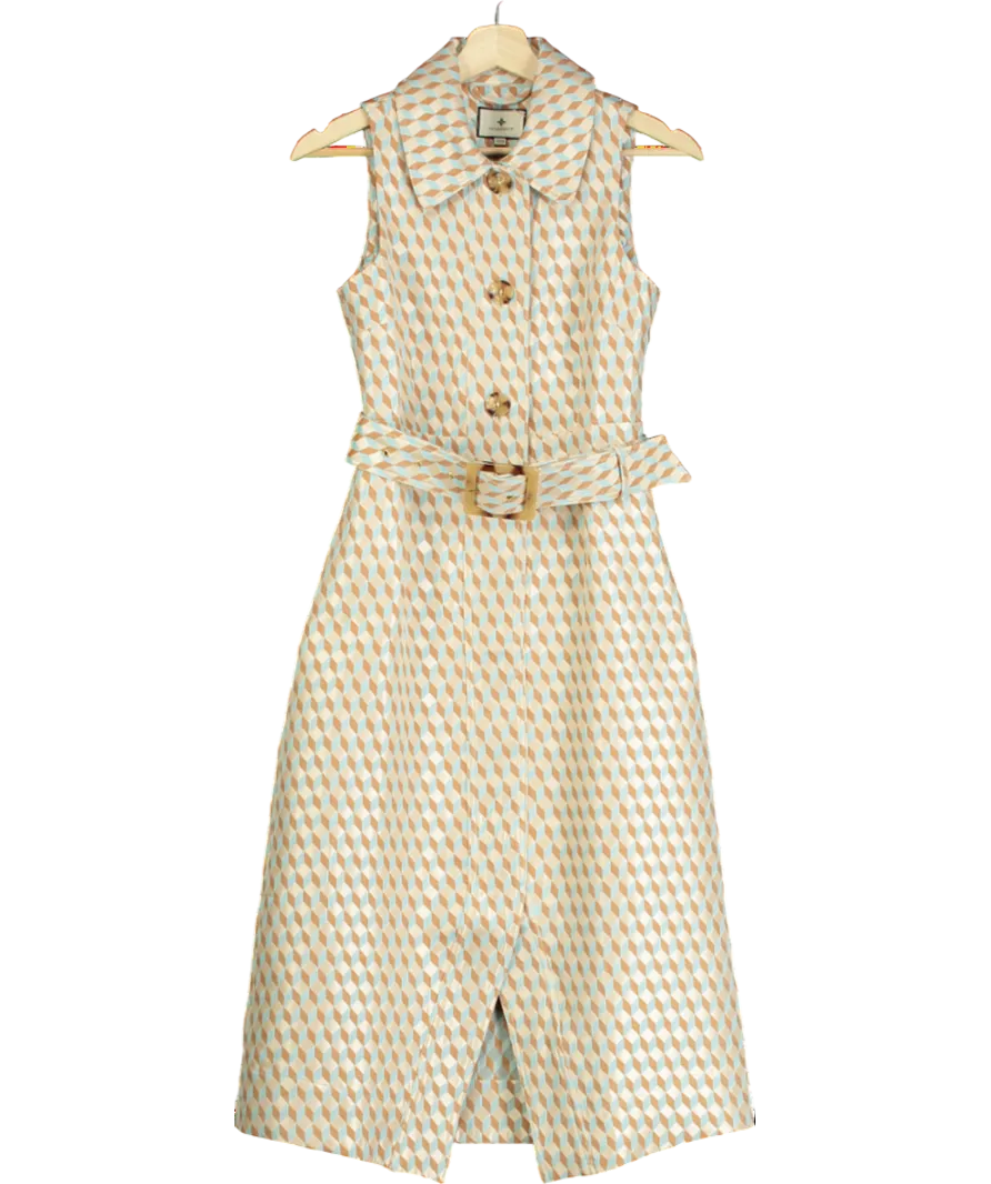 Tuckernuck Beige Ocean Spray Sleeveless Cheyenne Dress UK XXS
