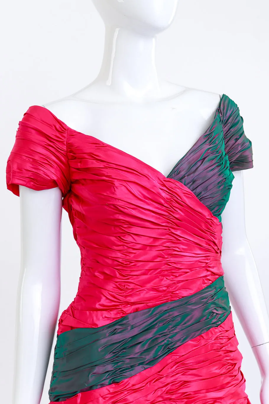 Two Tone Ruched Cocktail Dress