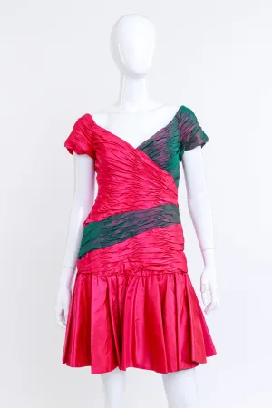 Two Tone Ruched Cocktail Dress