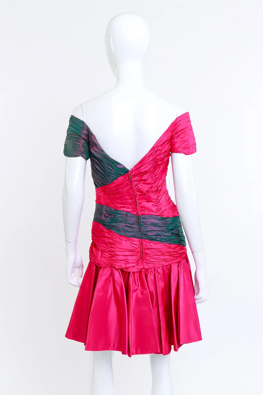 Two Tone Ruched Cocktail Dress