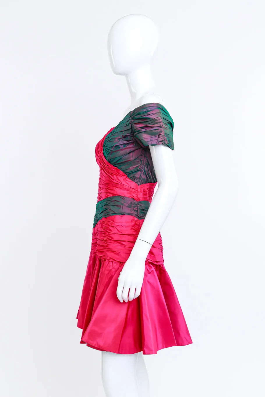 Two Tone Ruched Cocktail Dress