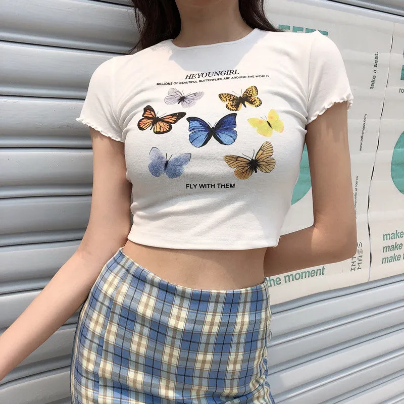 Ulzzang Butterfly T-shirt KF81336