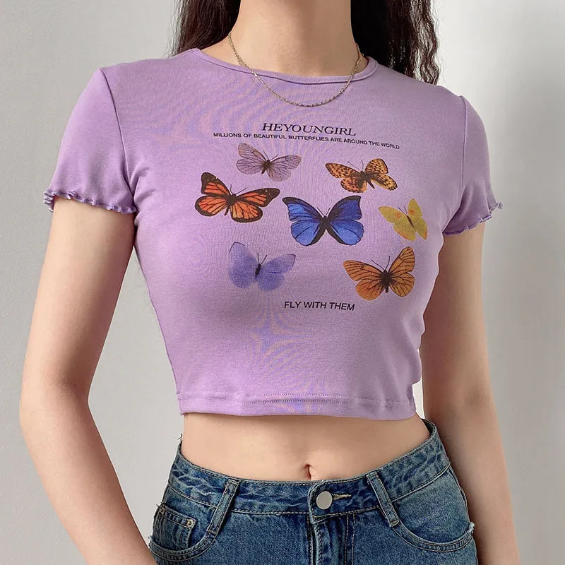Ulzzang Butterfly T-shirt KF81336