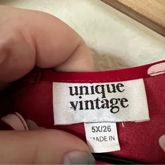 Unique Vintage | Red &amp; White Hearts Print Dahlia Swing Dress