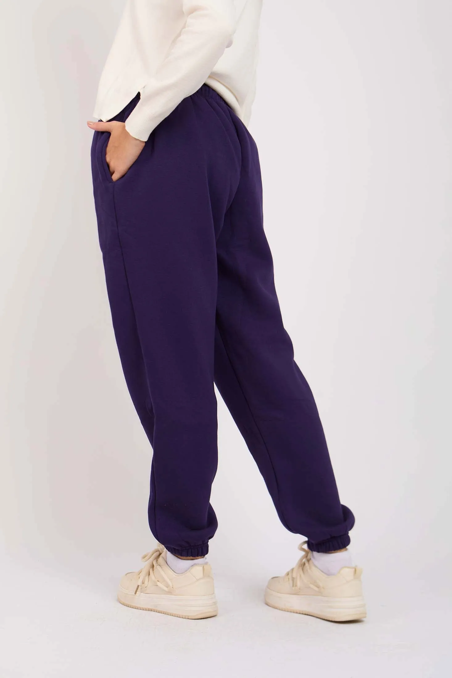 Unisex Loose Fit Sweat Pant Purple