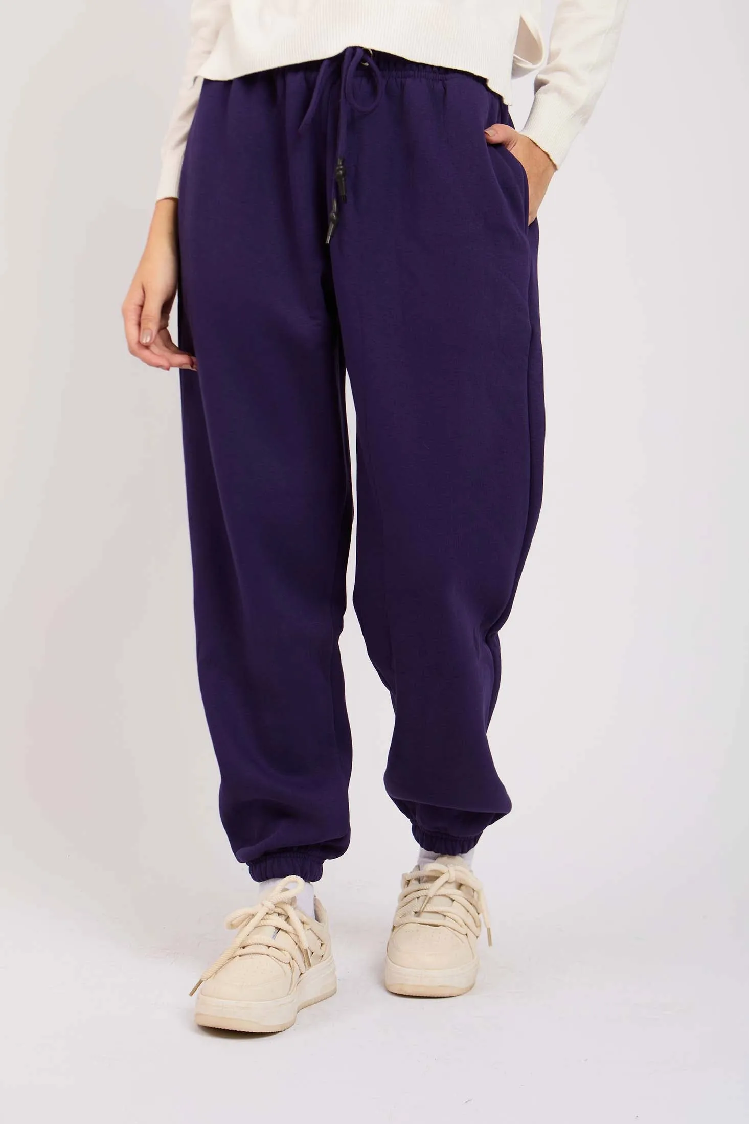 Unisex Loose Fit Sweat Pant Purple