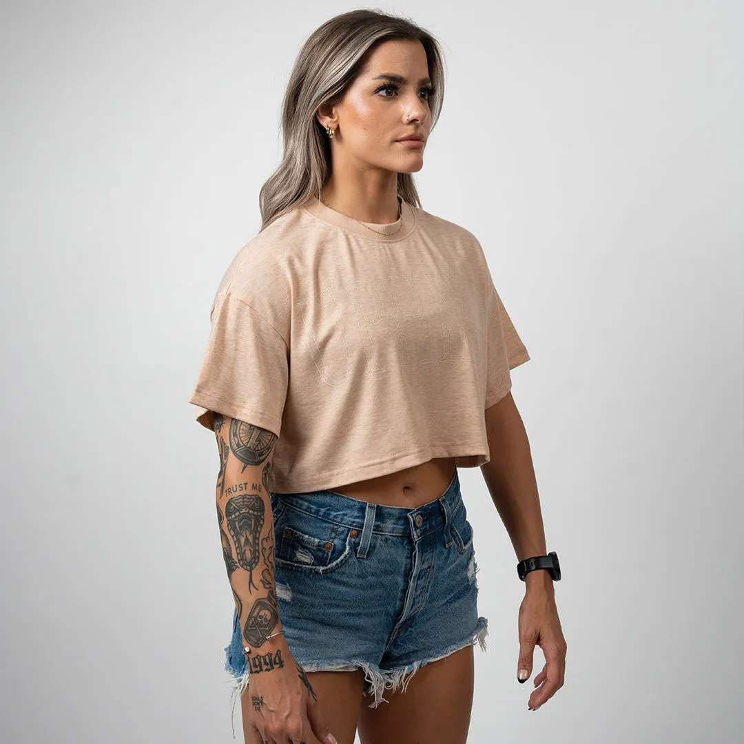 Uphill Women's Crop Tee - Peach