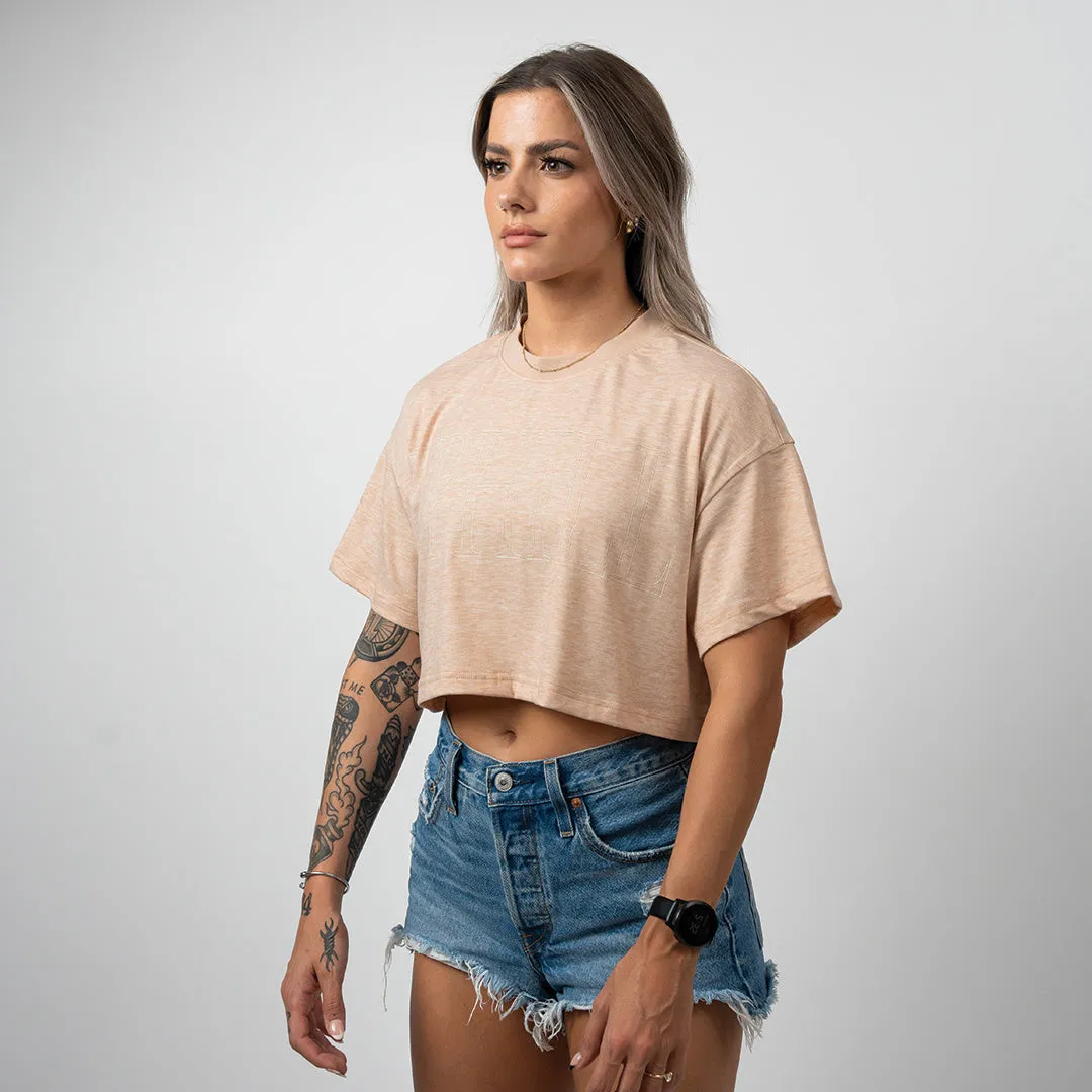 Uphill Women's Crop Tee - Peach