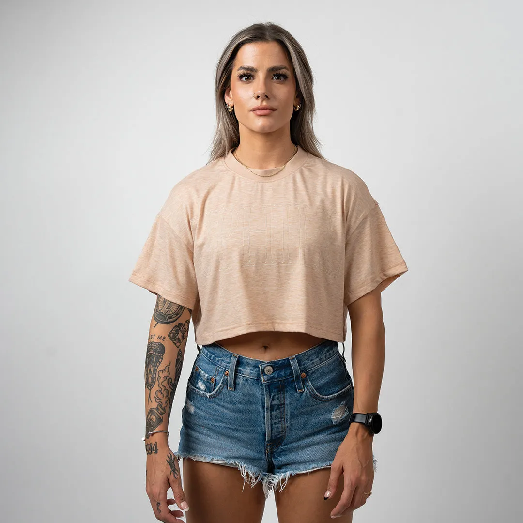 Uphill Women's Crop Tee - Peach