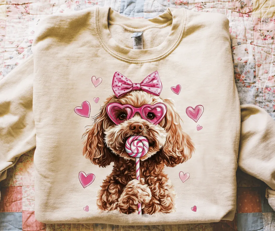 Valentine Doodle Tan Sweatshirt