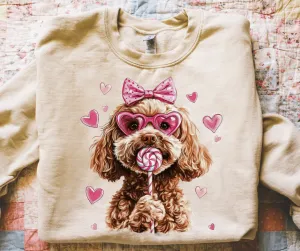 Valentine Doodle Tan Sweatshirt