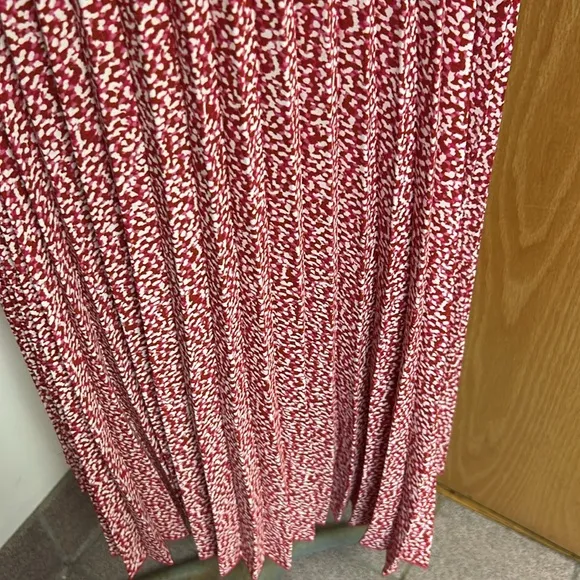 Vince Camuto Pink/Ivory Pleated Floral Midi Skirt Lightweight Feminine Girly XL