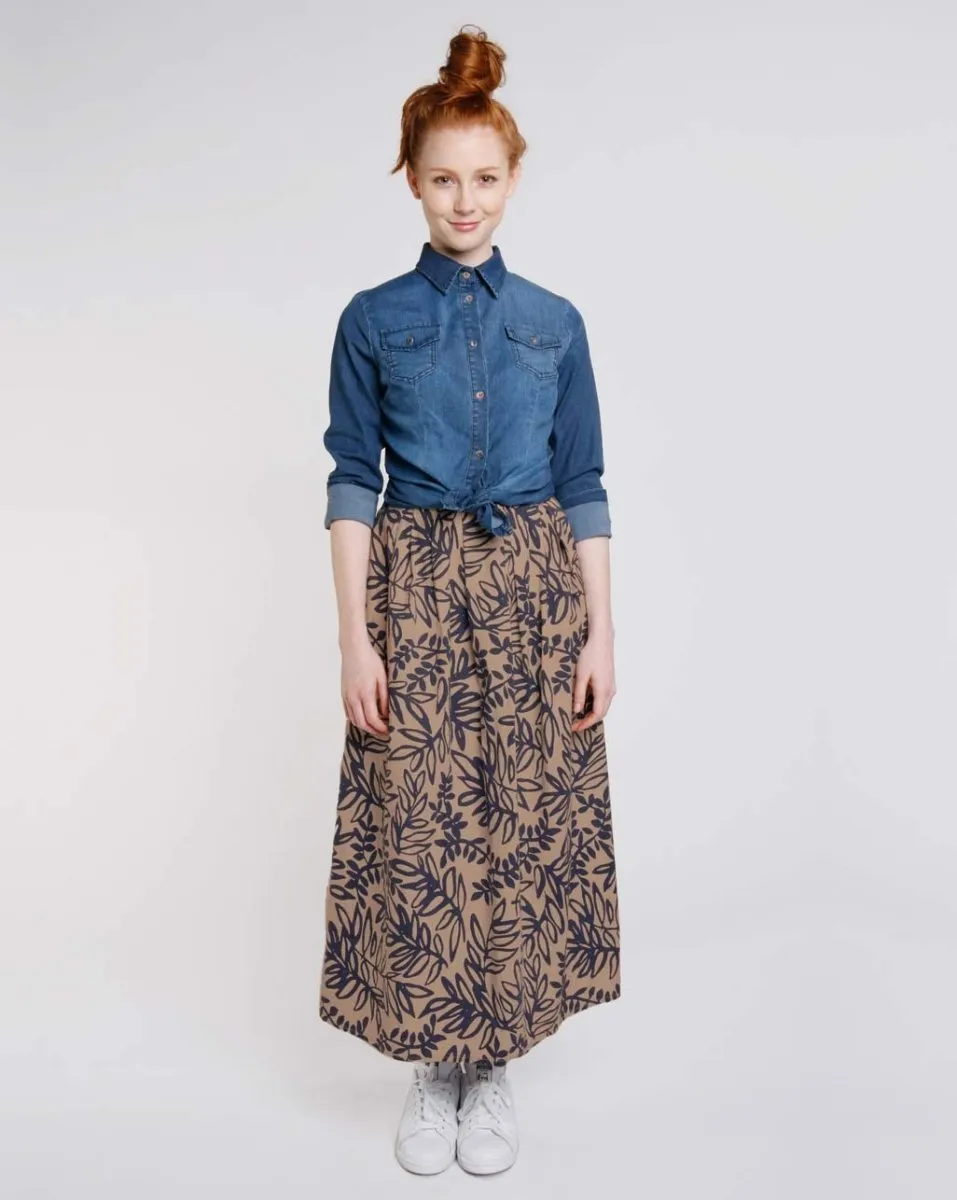 Vine Print Maxi Skirt