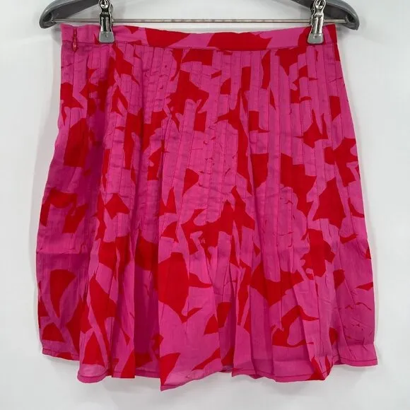 Vineyard Vines Women's Pink Cuckoo Tropical Floral Pintuck Mini Skirt sz 2 NWT