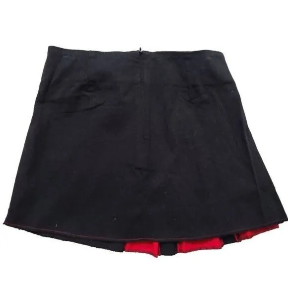 Vintage Emily the Strange Pleated Skirt, Zippers, Striped, Black, Size 9