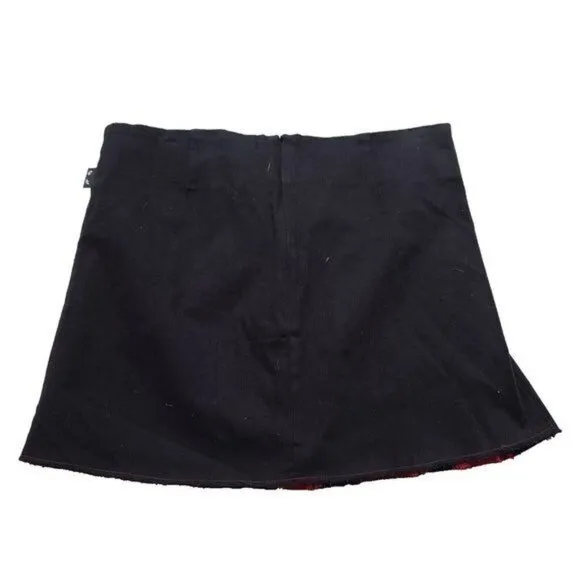 Vintage Emily the Strange Pleated Skirt, Zippers, Striped, Black, Size 9