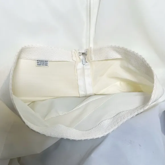 Vintage Ivory Long Petticoat with tiered Ruffles and Crinoline