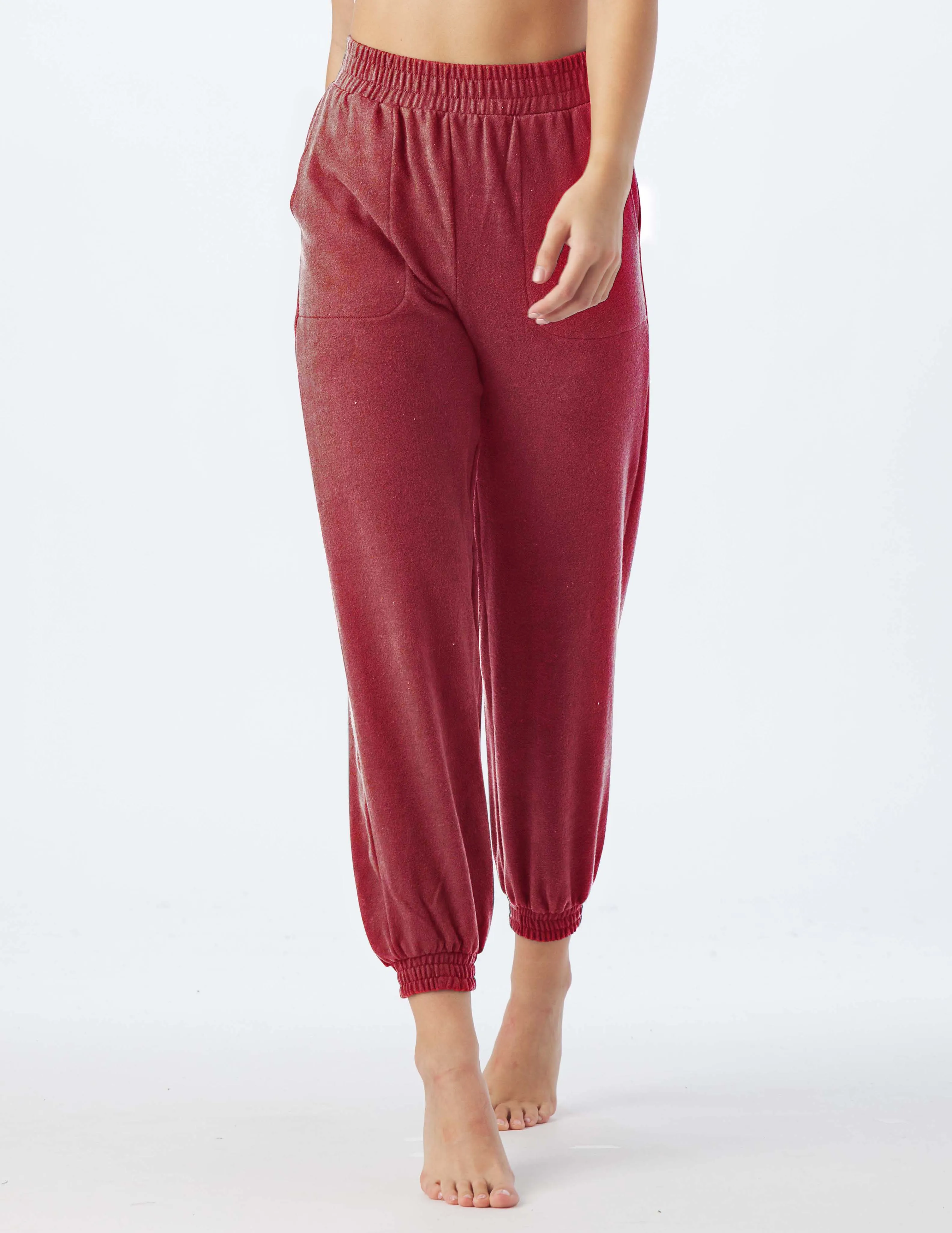 Vintage Oversized Jogger: Cabernet
