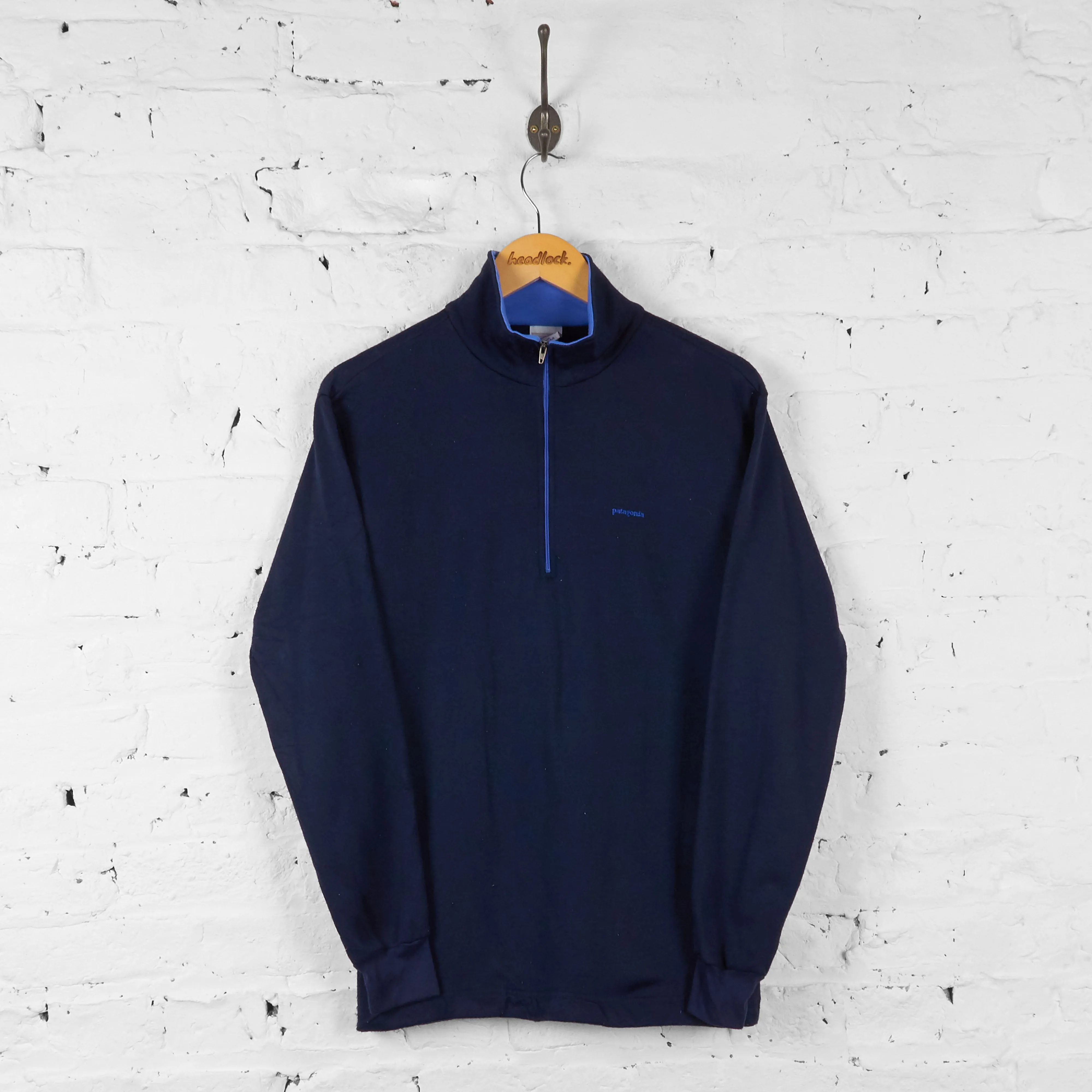 Vintage Patagaonia 1/4 Zip Fleece Sweatshirt - Navy - M