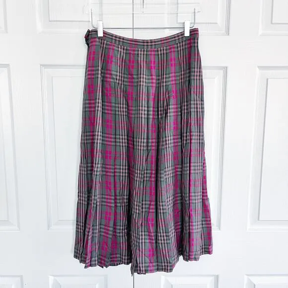 Vintage Pendleton High Waisted Box Pleated Plaid Skirt
